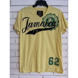 Surf Classic Graphic T Shirt Jamaica 62 Unisex sz Medium Yellow & Green‎